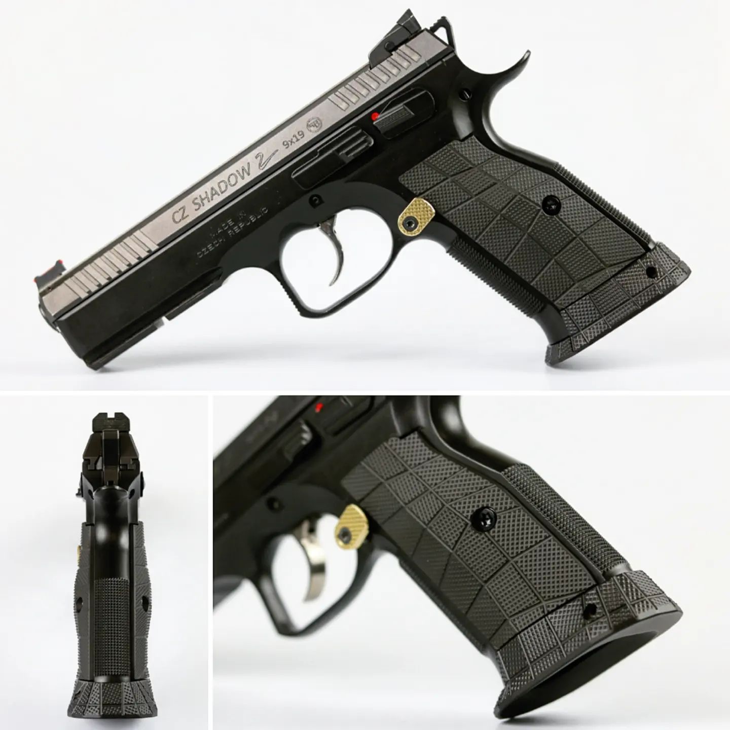 CZ Shadow 2 with LOK Grips brass magwell and palm swell