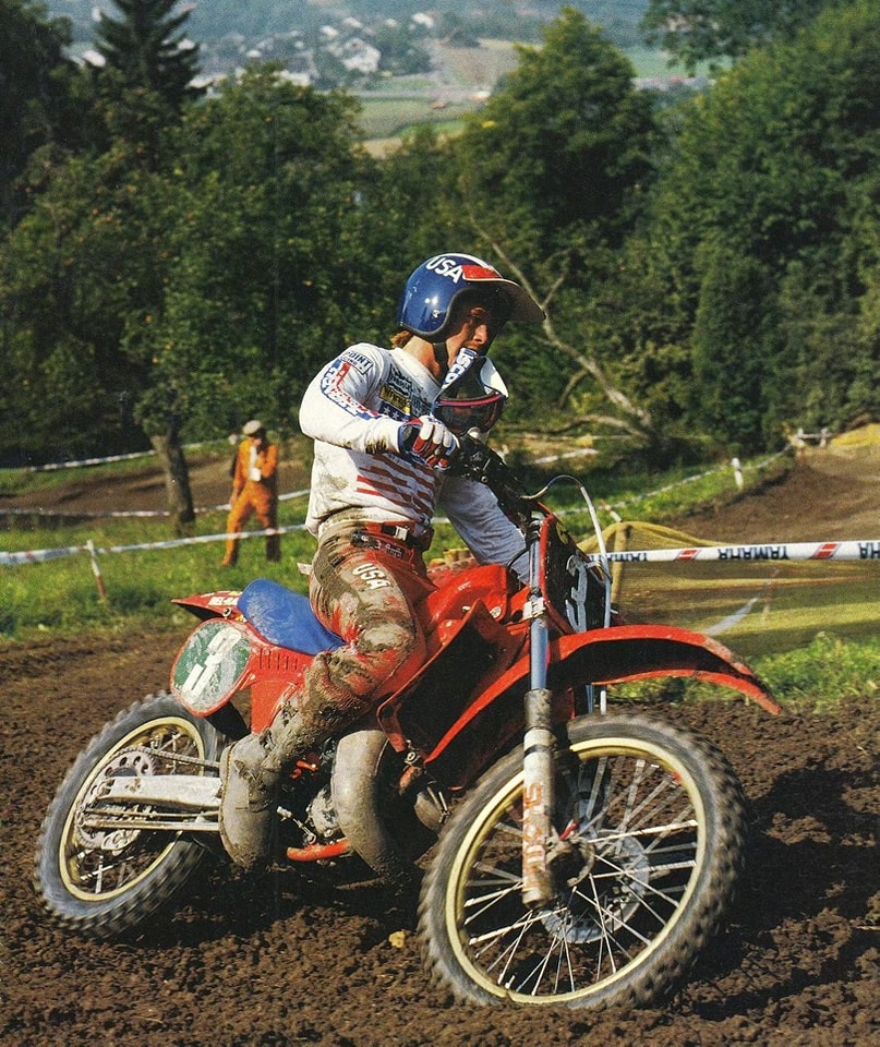 1982 MxDN the great Danny “Magoo” Chandler leading the red white