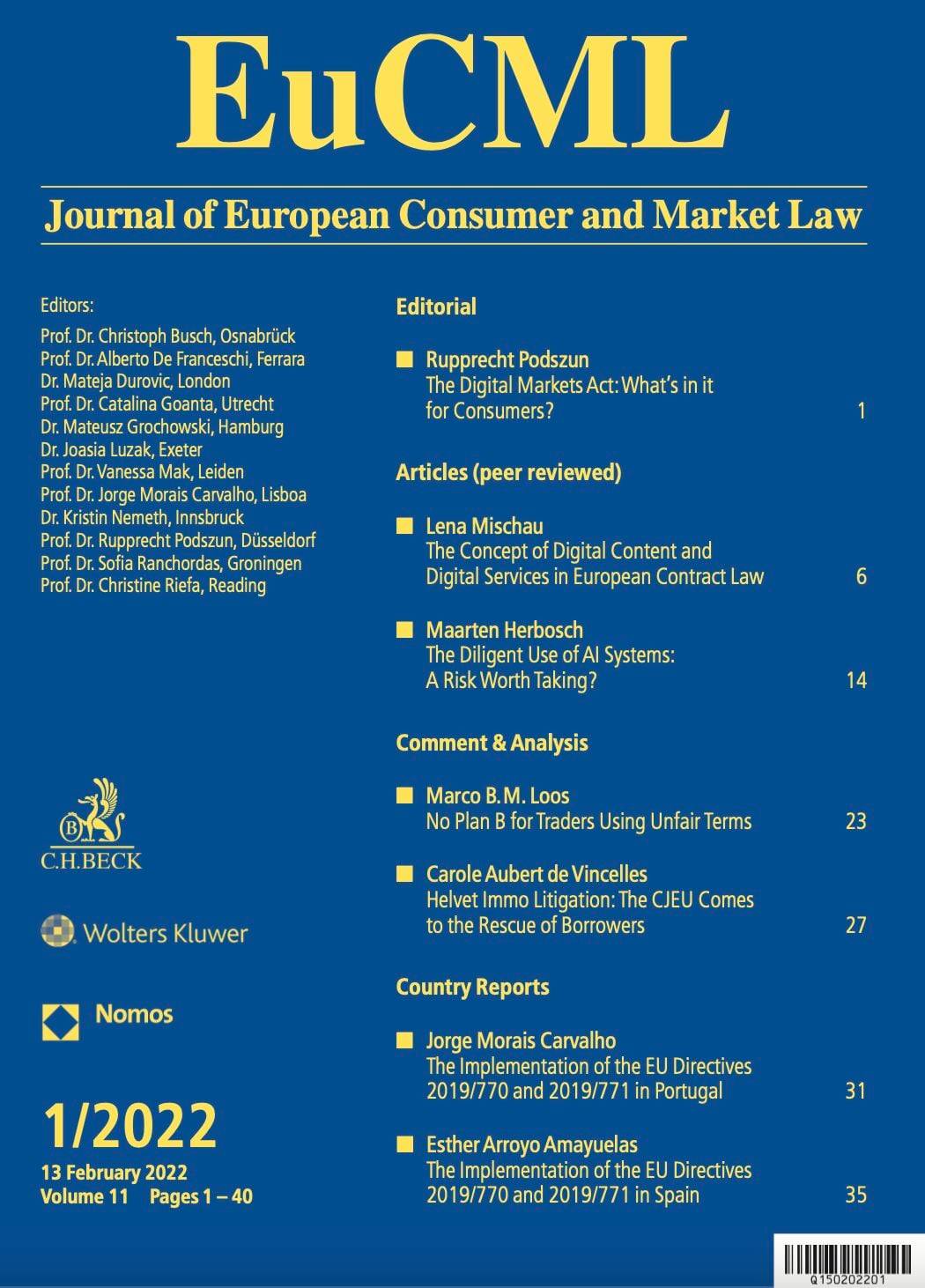 The... - EuCML - Journal of European Consumer and Market Law | Facebook