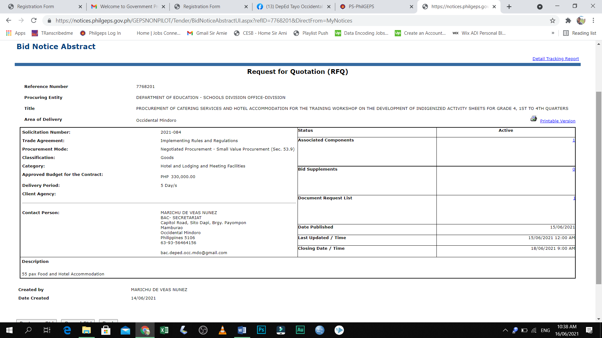 DepEd Occidental Mindoro - REQUEST FOR QUOTATION Procurement of ...