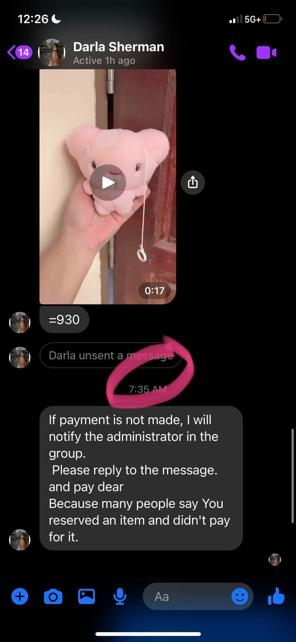 Ebay buyer threatens seller over payment reminder message