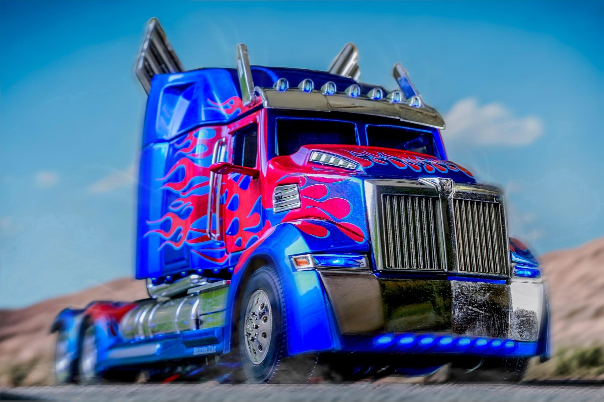 Optimus Prime in his western star 5700 truck form : r/nightcafe