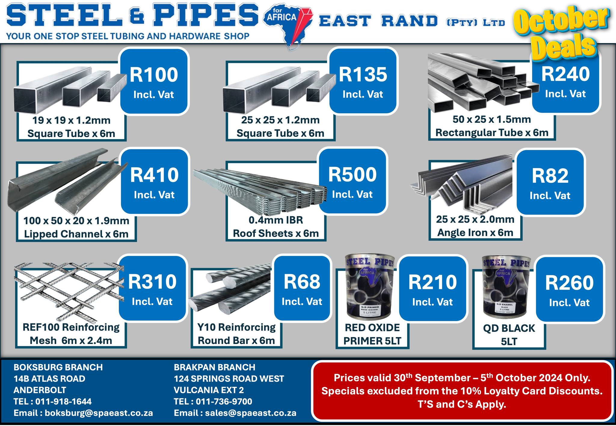 Exciting October... - Steel and Pipes for Africa - East Rand