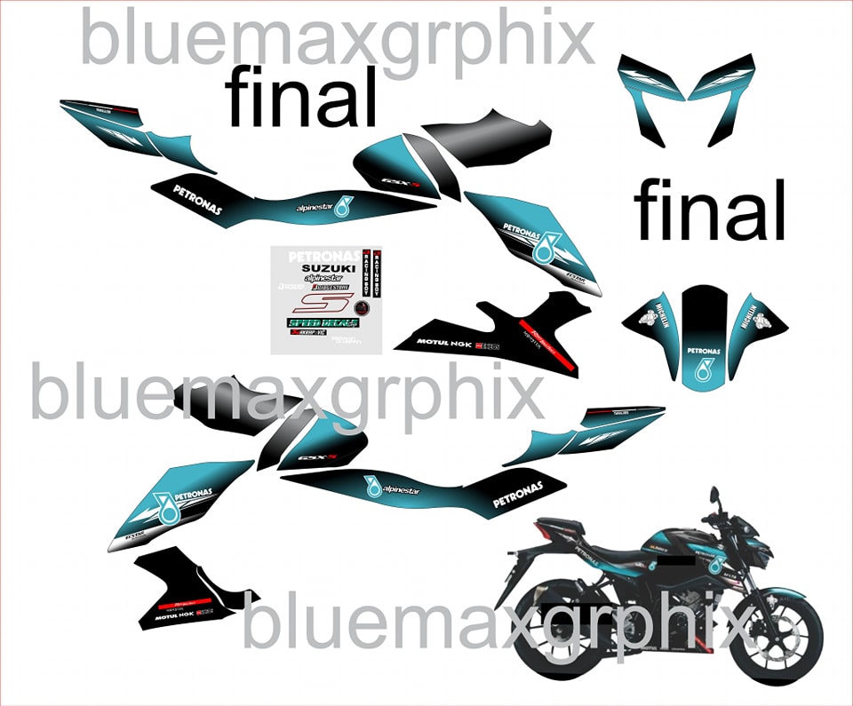 Gsx-s 150 sticker decals... - Blue max graphix design
