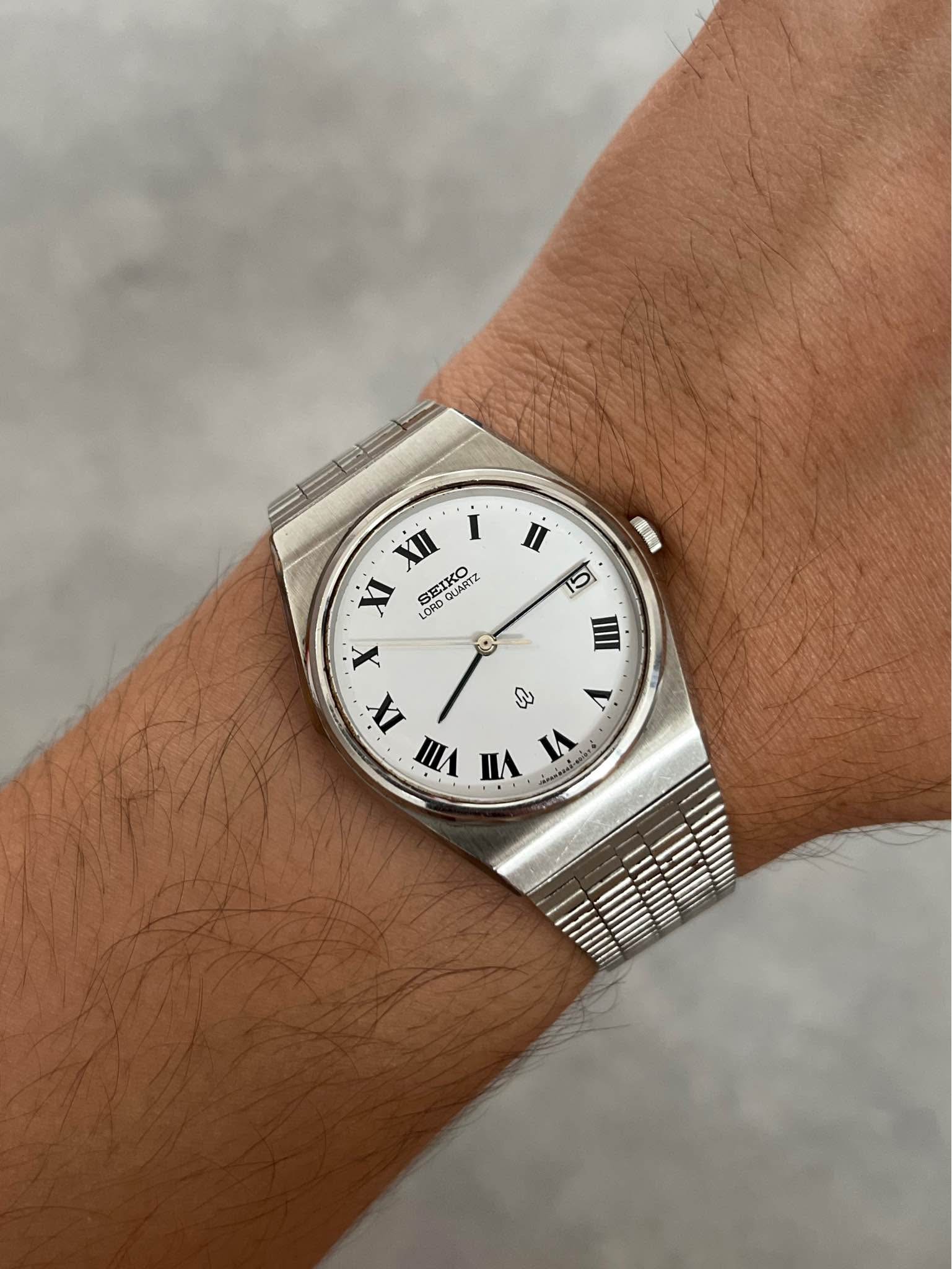 Seiko Lord Quartz Roman Dial 8242-6000 Movement : Quartz Mesin 