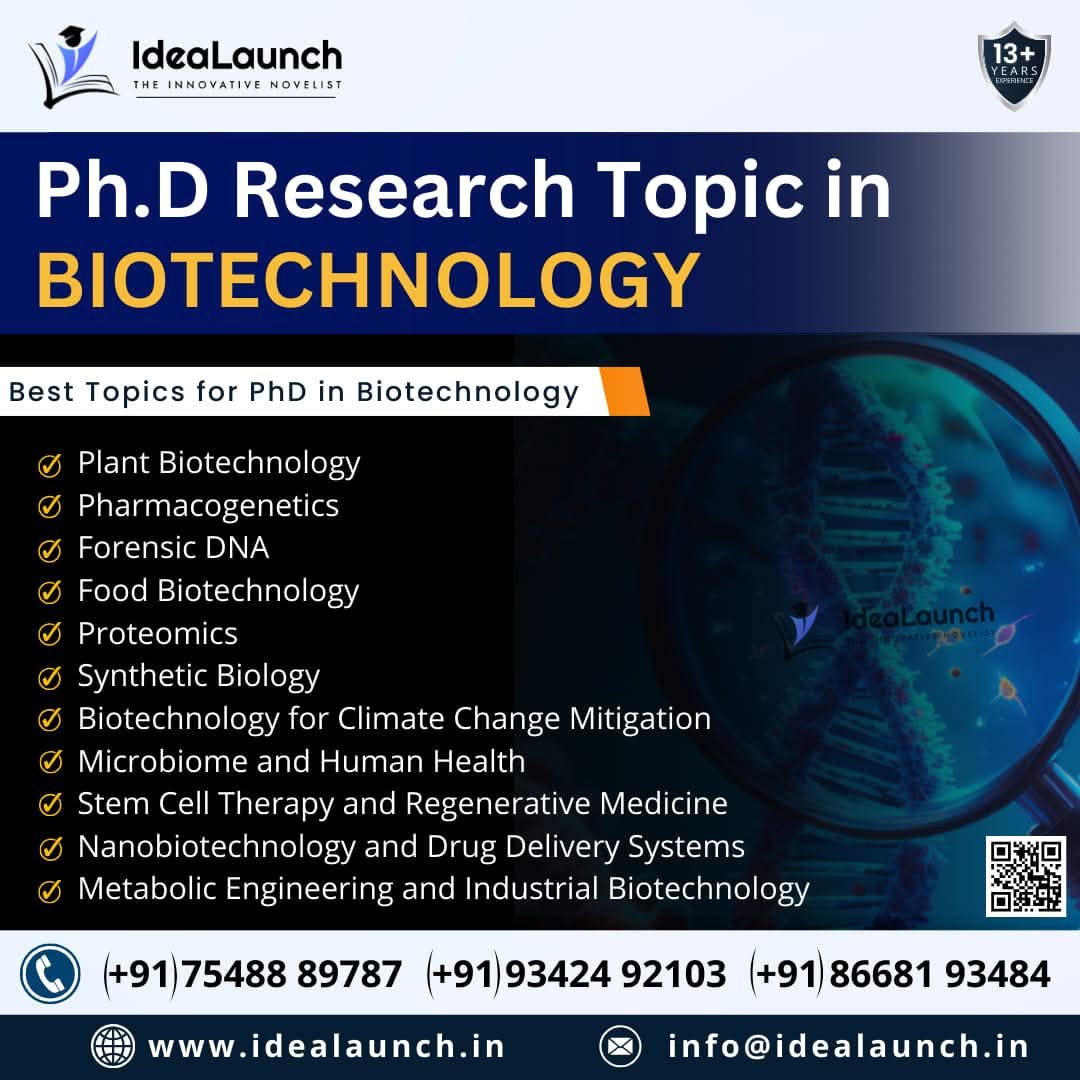 IdeaLaunch Research - Ph.D Research Topic in Biotechnology - IdeaLaunch ...