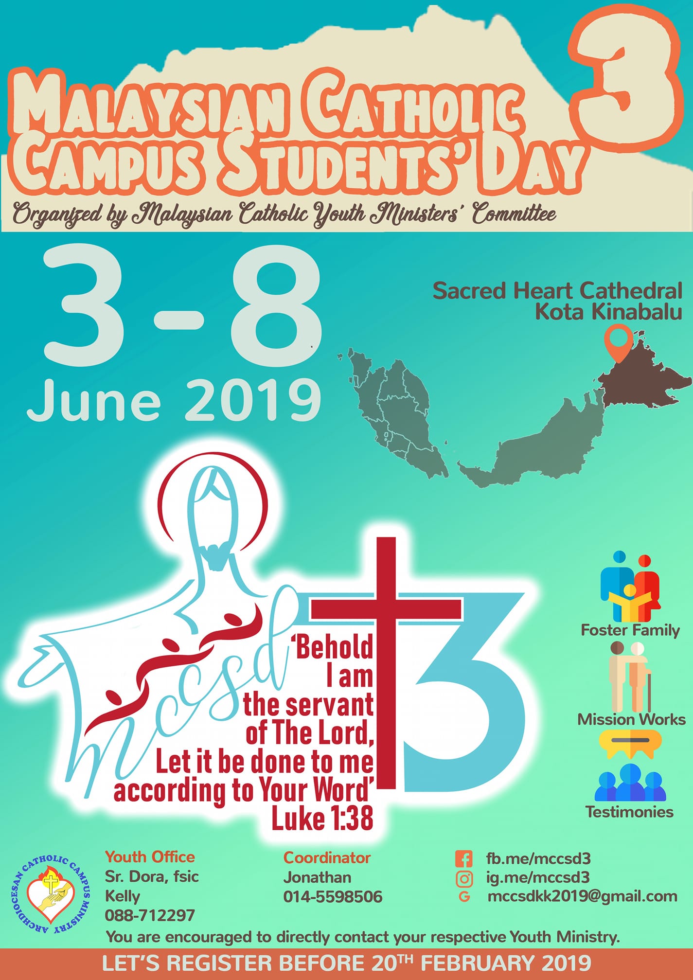 Malaysian Catholic Campus Students' Day (MCCSD) is back for the 3rd ...