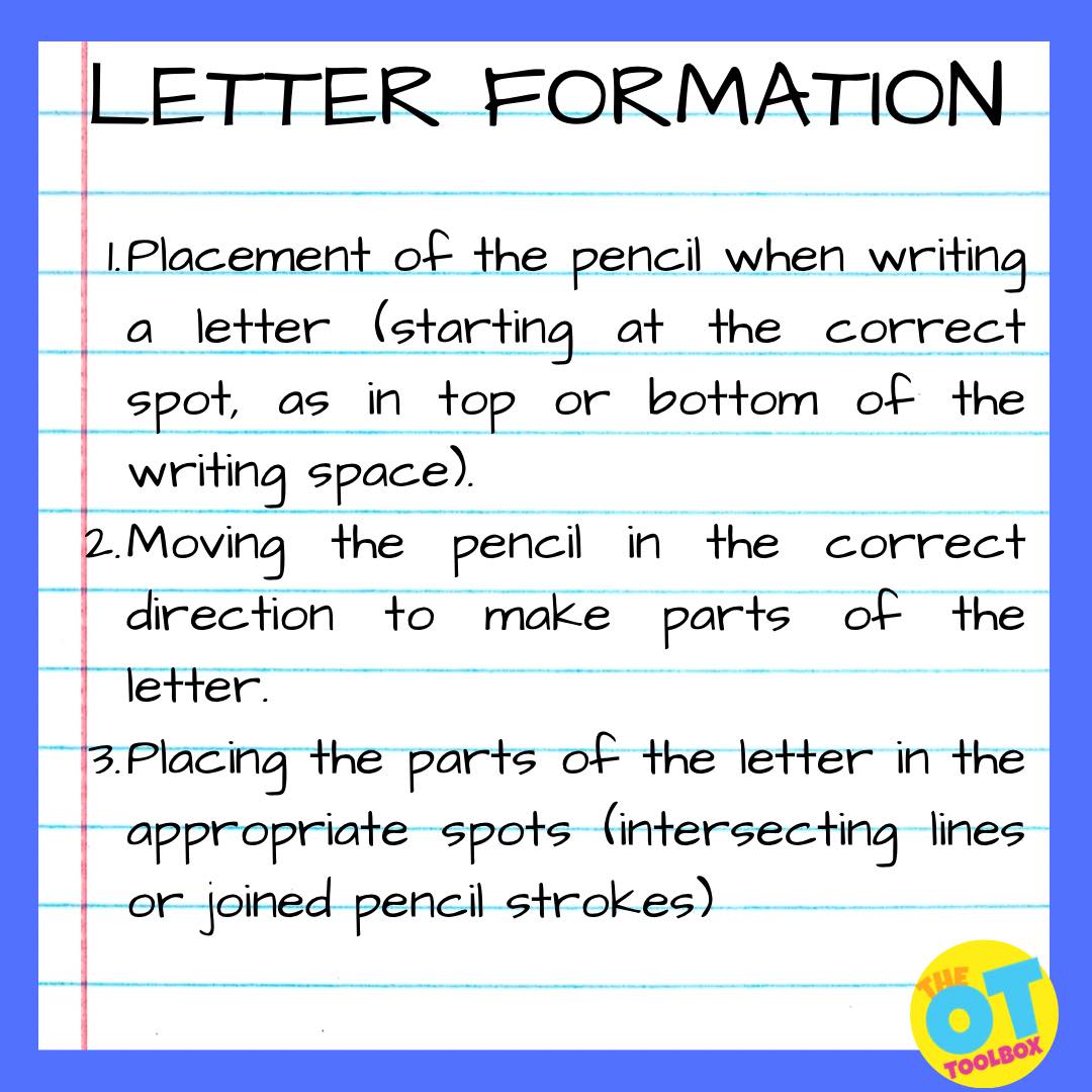 The OT Toolbox - Letter formation:... | Facebook