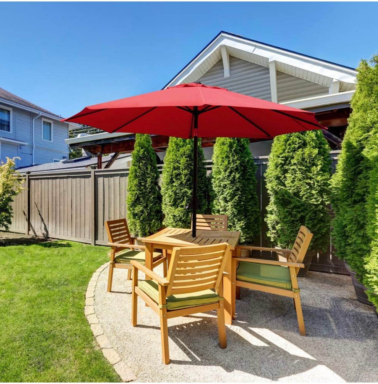 better homes and garden brown stripe patio umbrella HEBEHO Striped Outdoor 9ft, parasol, Waterproof, Sun Protection, Folding Wooden Sun Shade Umbrella for Balcony, Deck, Patio, Beach Umbrella (Color : Black, Size : 270cm/9ft) : Patio The Better Homes Inès French Country Beige Striped