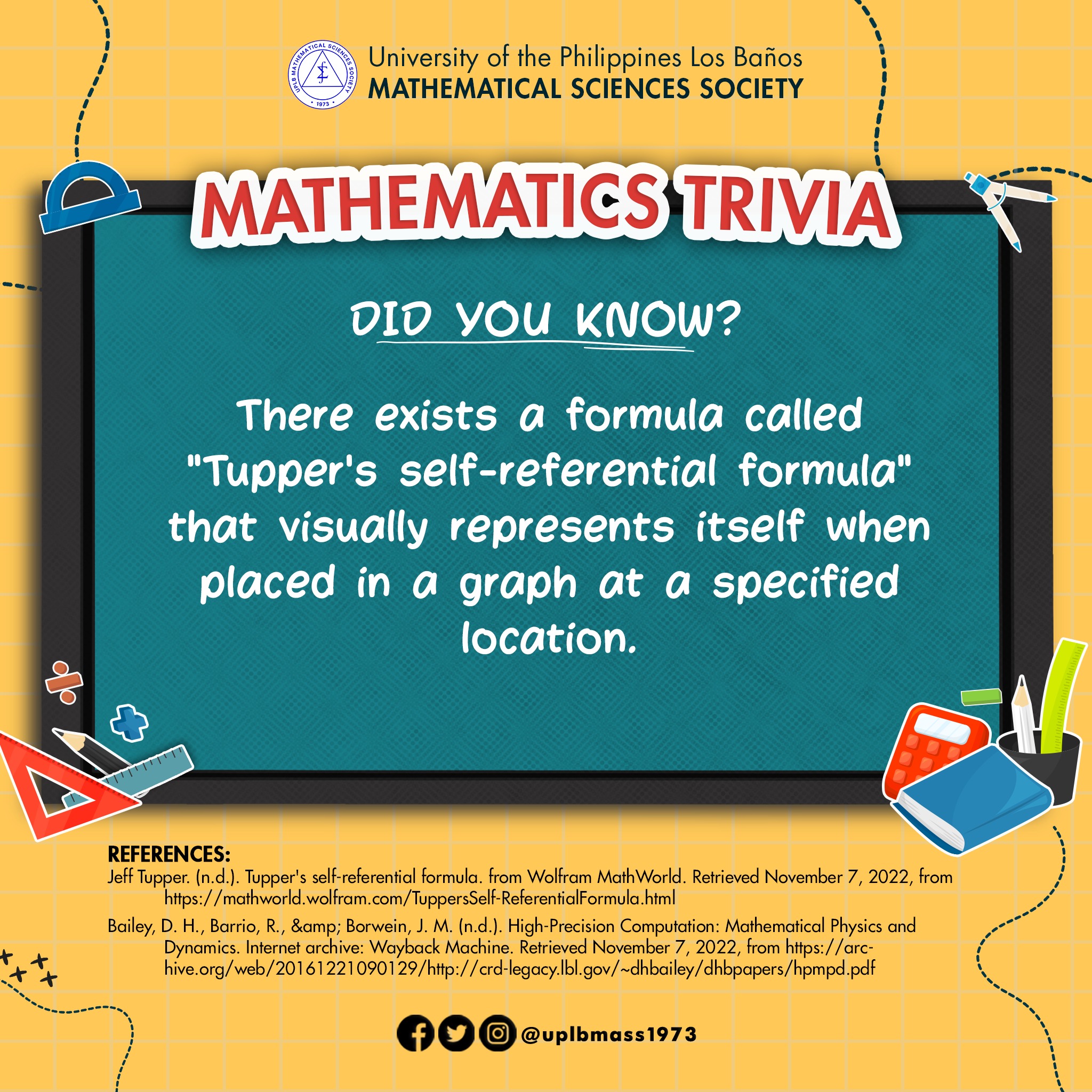 Tupper's... - UPLB Mathematical Sciences Society | Facebook