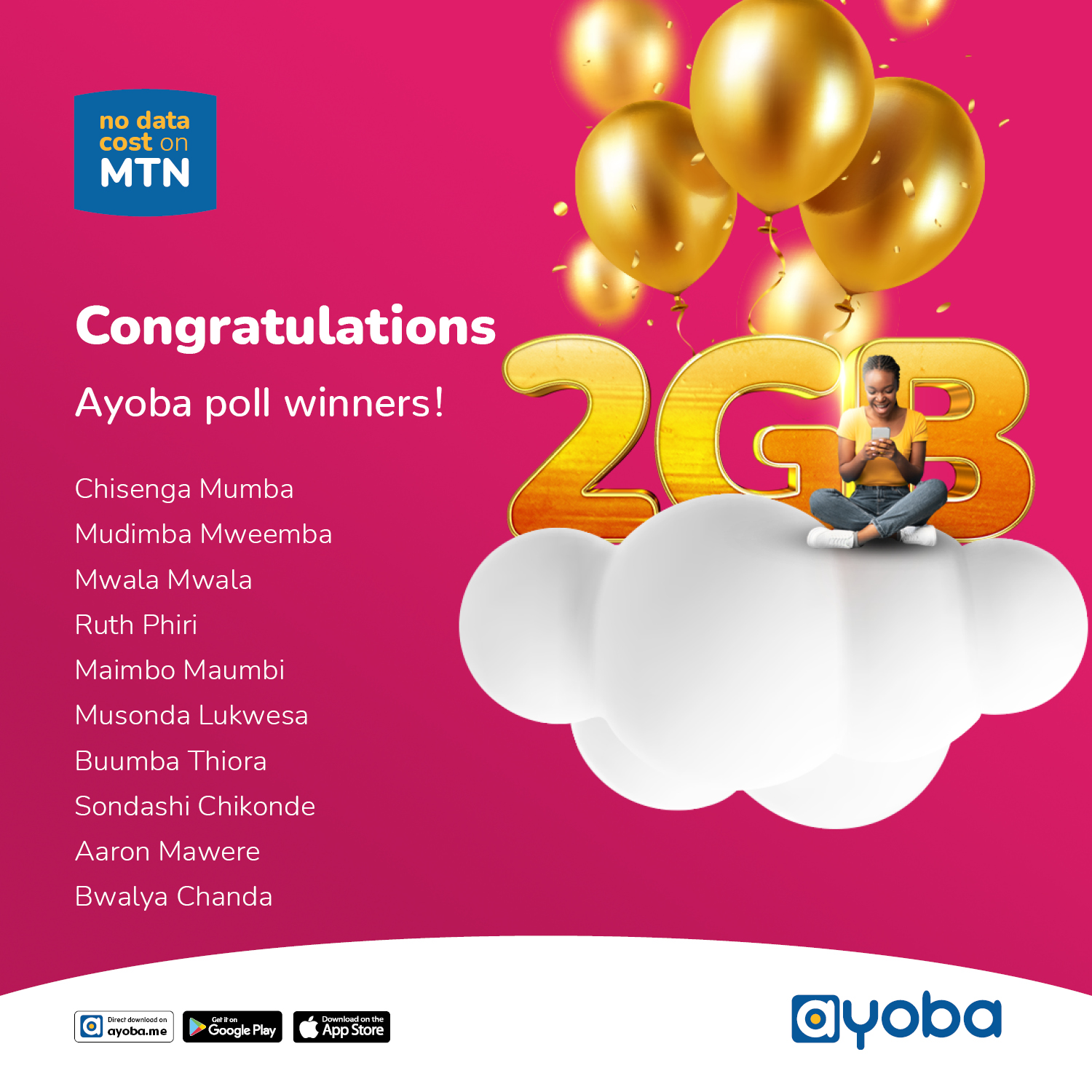 MTN Zambia - 🤩🥳🎊🎉🎁Congratulations to these WINNERS for... | Facebook