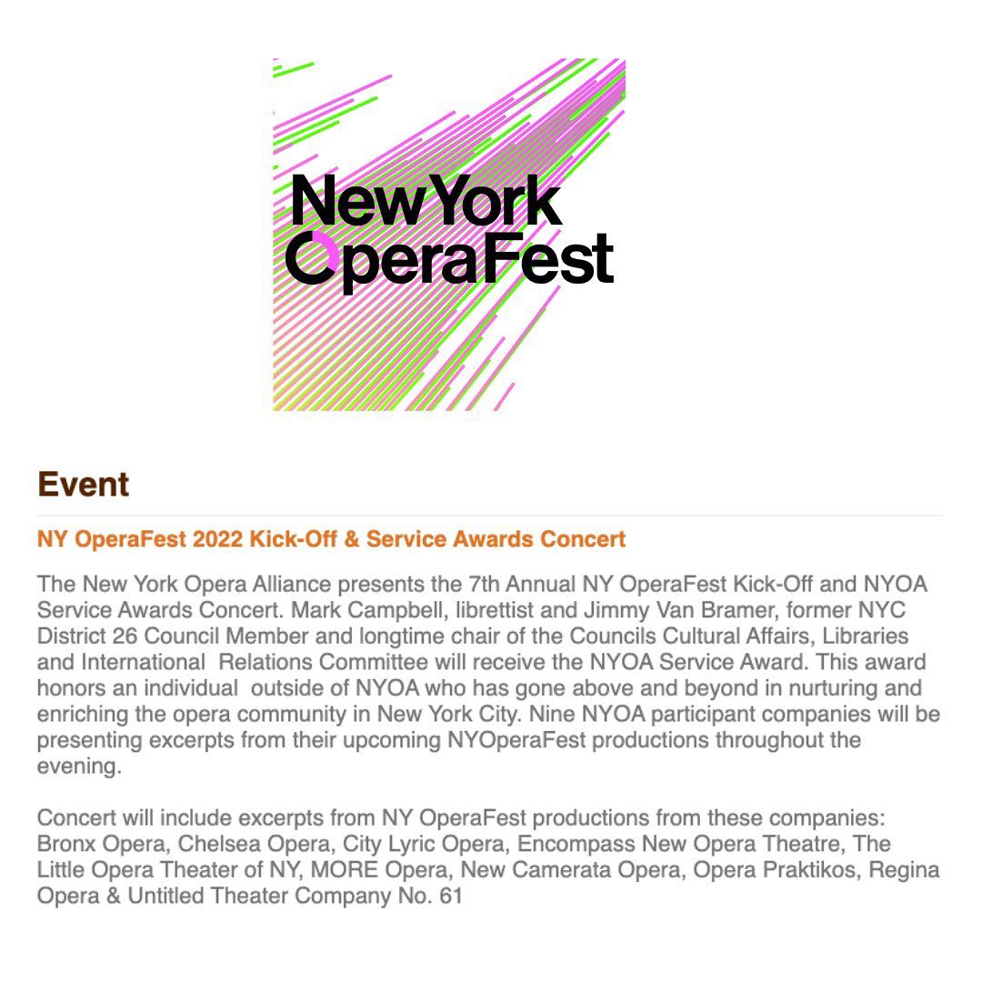 We are so excited to welcome you... - New York Opera Alliance