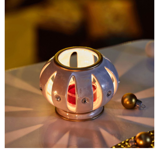 Porte-bougie Rechaud Décoratif Opulence De Party Lite | Couleur Blanc | Neuf Dans Son Emballage D'origine