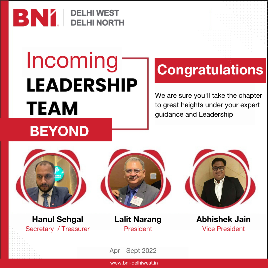 BNI New Delhi - Congratulations to the new Leadership of... | Facebook