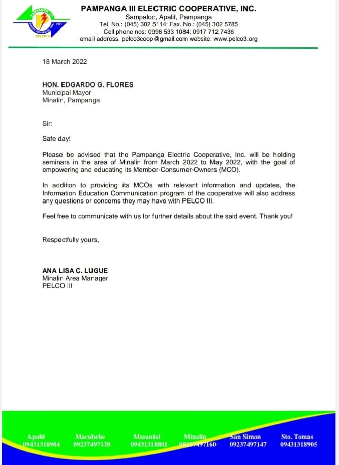 Kapitan Poljon L. Intal - Mahalagang Anunsyo mga Ka-Marians! Ang PELCO ...