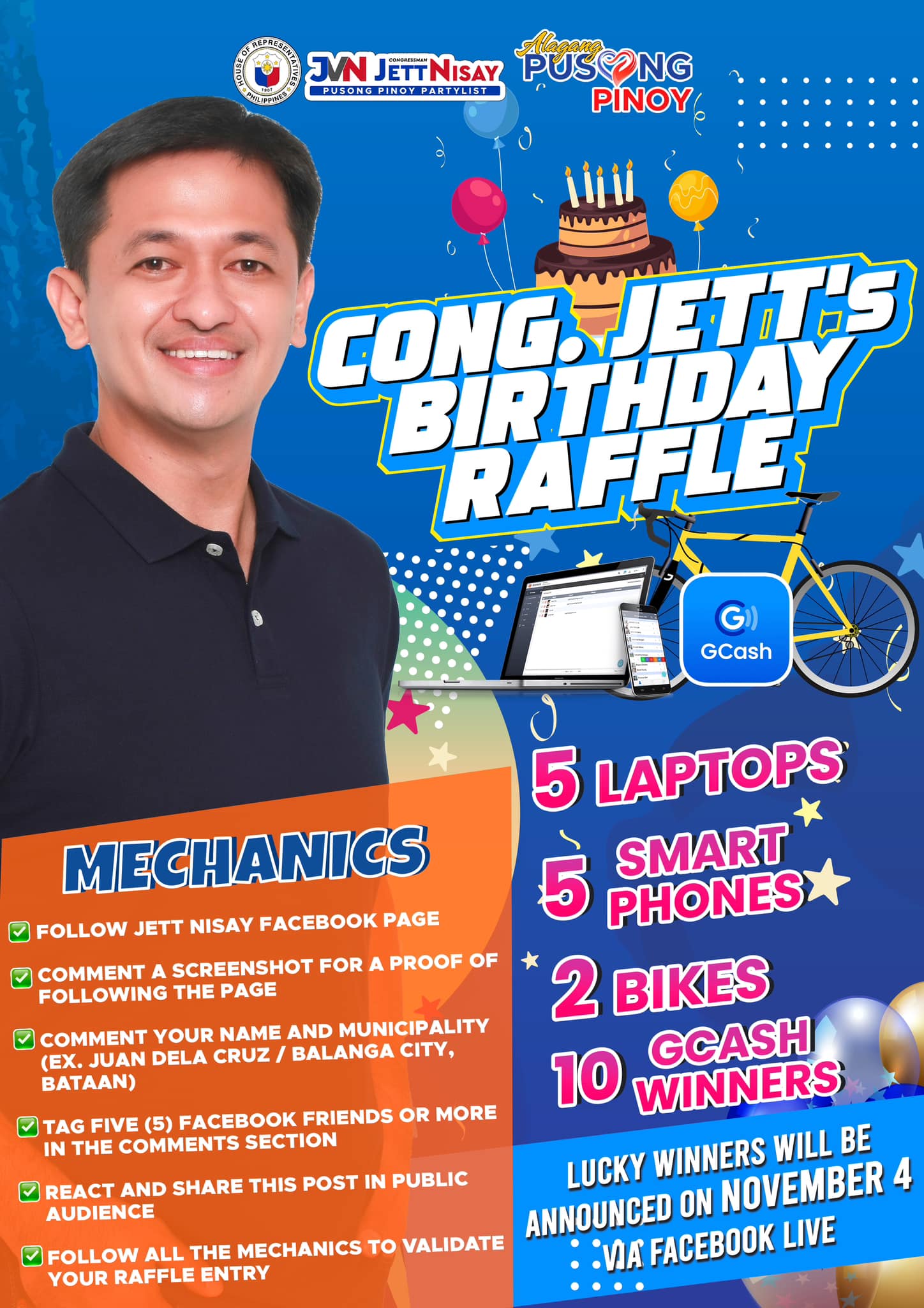 Jett - 𝗖𝗢𝗡𝗚. 𝗝𝗘𝗧𝗧’𝘀 𝗕𝗜𝗥𝗧𝗛𝗗𝗔𝗬 𝗥𝗔𝗙𝗙𝗟𝗘 Sa pagdiriwang po ng ating kaarawan ...