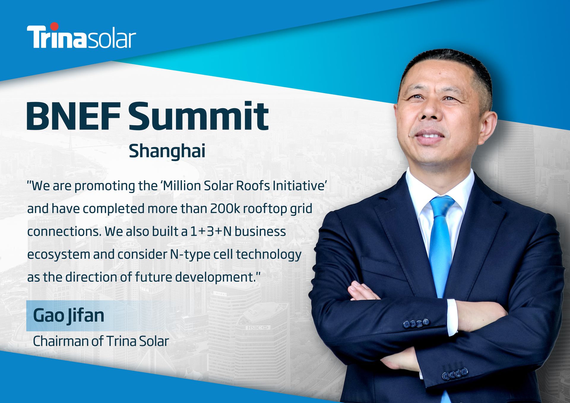 Trinasolar - On November 30, Gao Jifan, Chairman of Trina Solar attend
