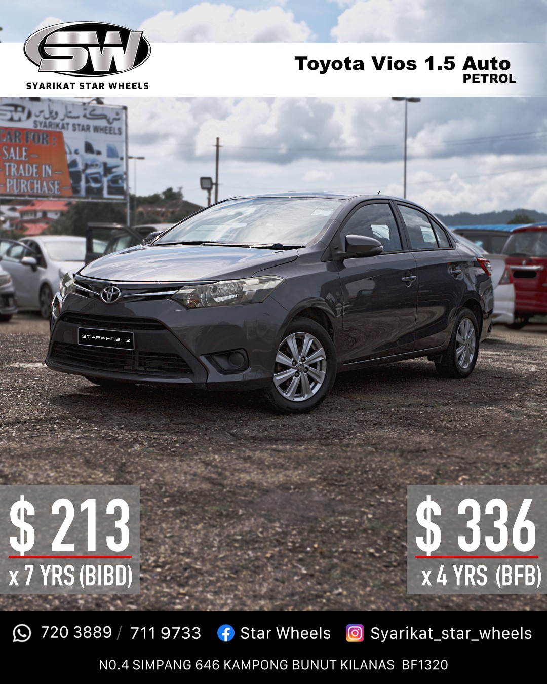 Star Wheels - TOYOTA Vios 1.5 Auto - Petrol $213 x 7 yrs...