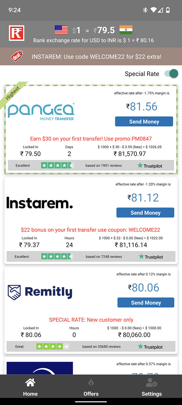 Remit Rate