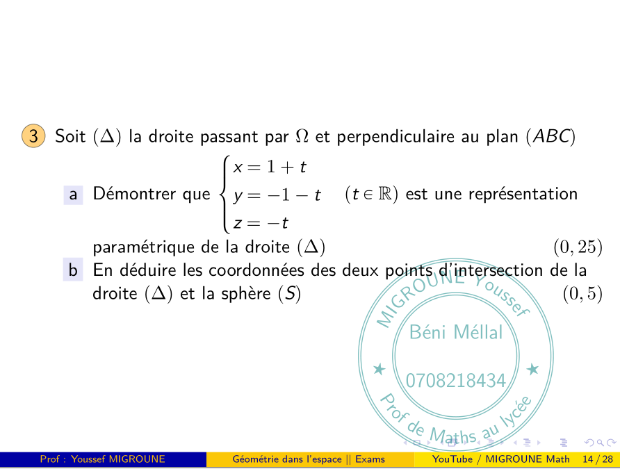 Migroune Math - Géométrie dans l'espace : Exams 2008 -... | Facebook