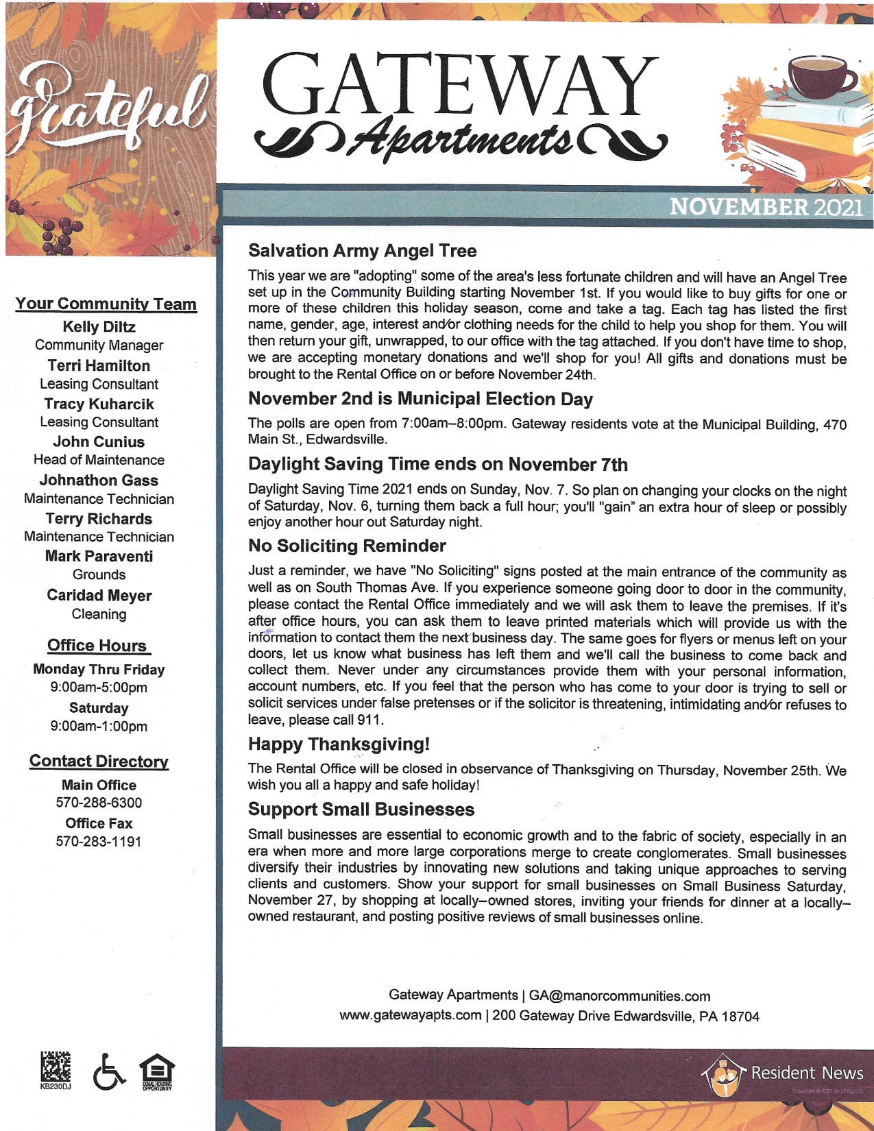 Our November newsletter.... - Gateway Apartments