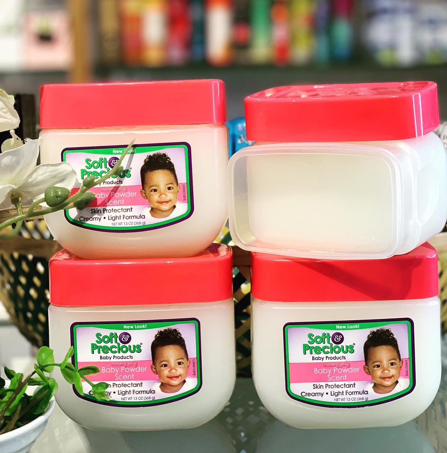 Soft & Precious Baby Nursery Jelly - Baby Powder Scent Skin Protectant, 13oz/368g