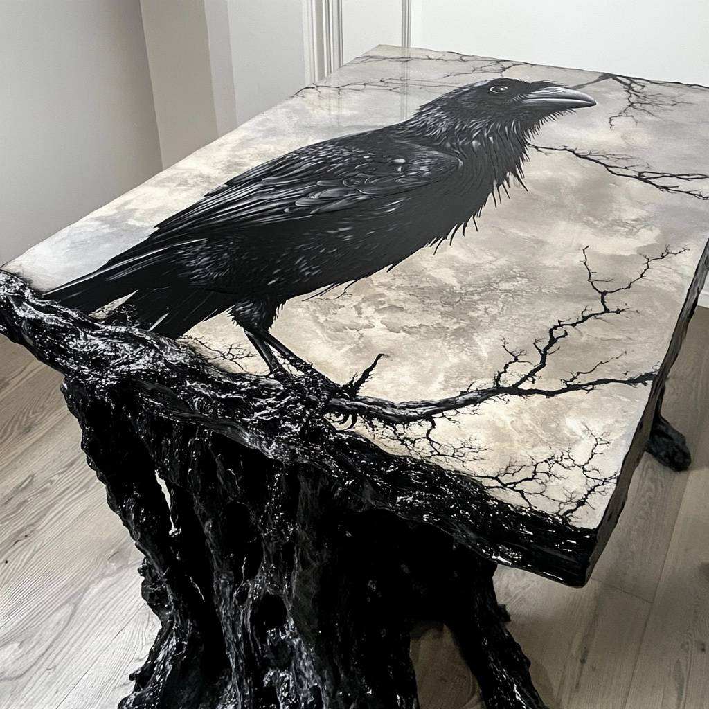 Raven - Luxury crow resin table 🐦‍⬛😍 | Facebook