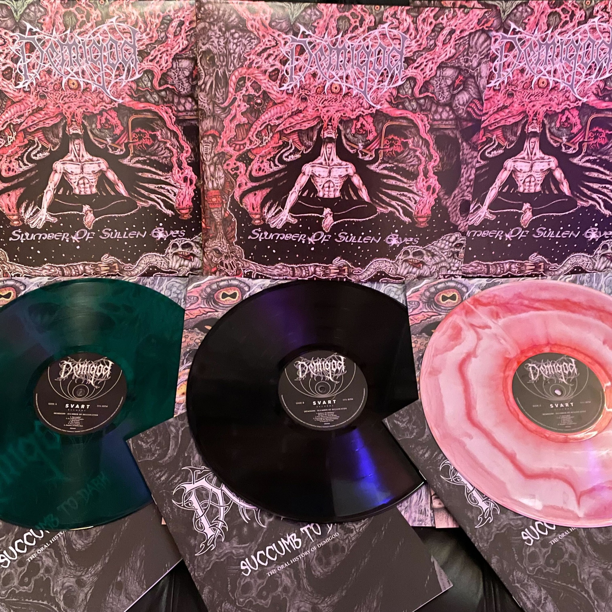 New vinyl colorways of Demigod's Slumber Of Sullen Eyes up for pre