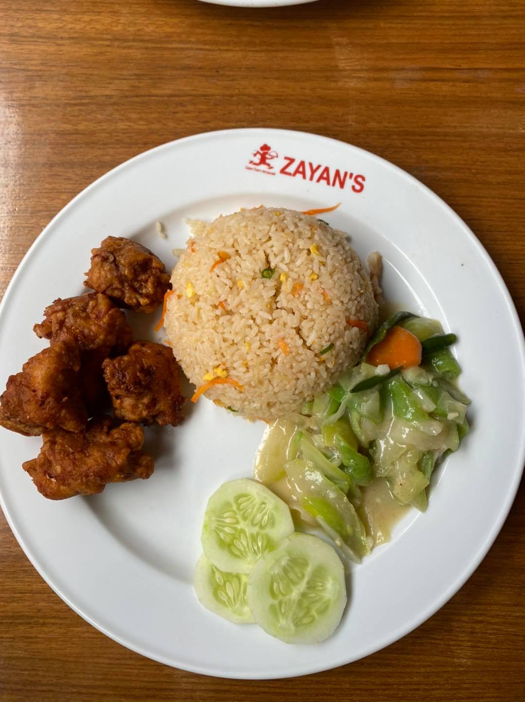 Zayan's - SET MENU-1: CHICKEN FRY FRIED RICE VEGETABLE SALAD | Facebook