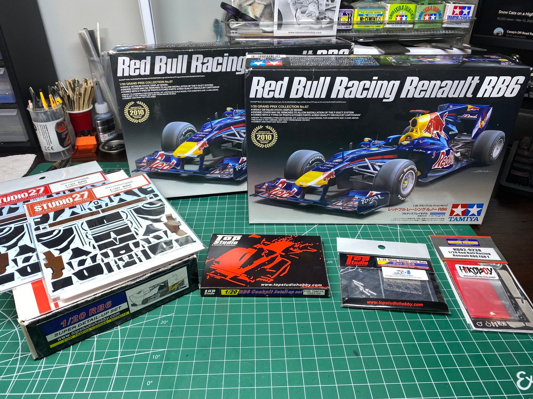 Tamiya 1/20 Redbull RB6 model build progress