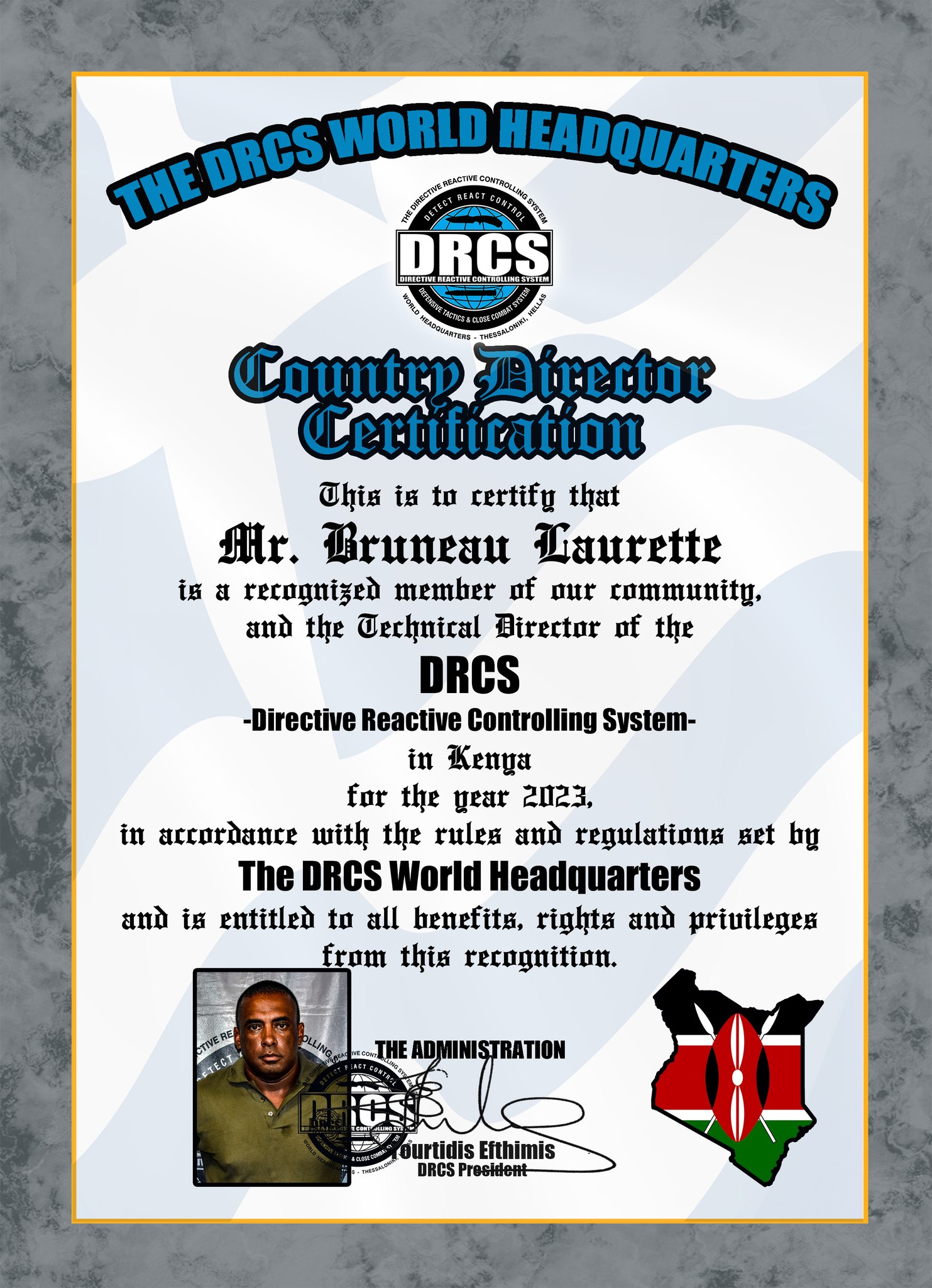 The DRCS World Headquarters - Congratulations to Mr Bruneau Laurette ...