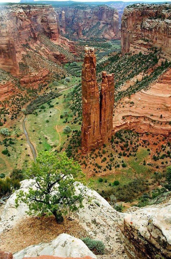 Spider Rock, an 800 ft. spire in Arizona