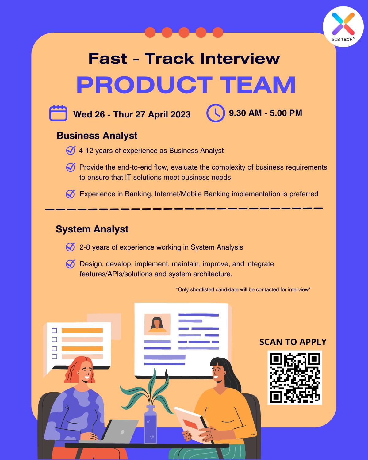 SCB TechX - “Fast Track Interview : Business Analyst &... | Facebook