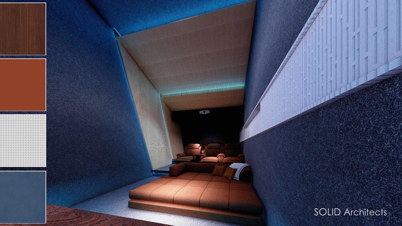 SOLIDArchitects - The interior is in a dark diverging...