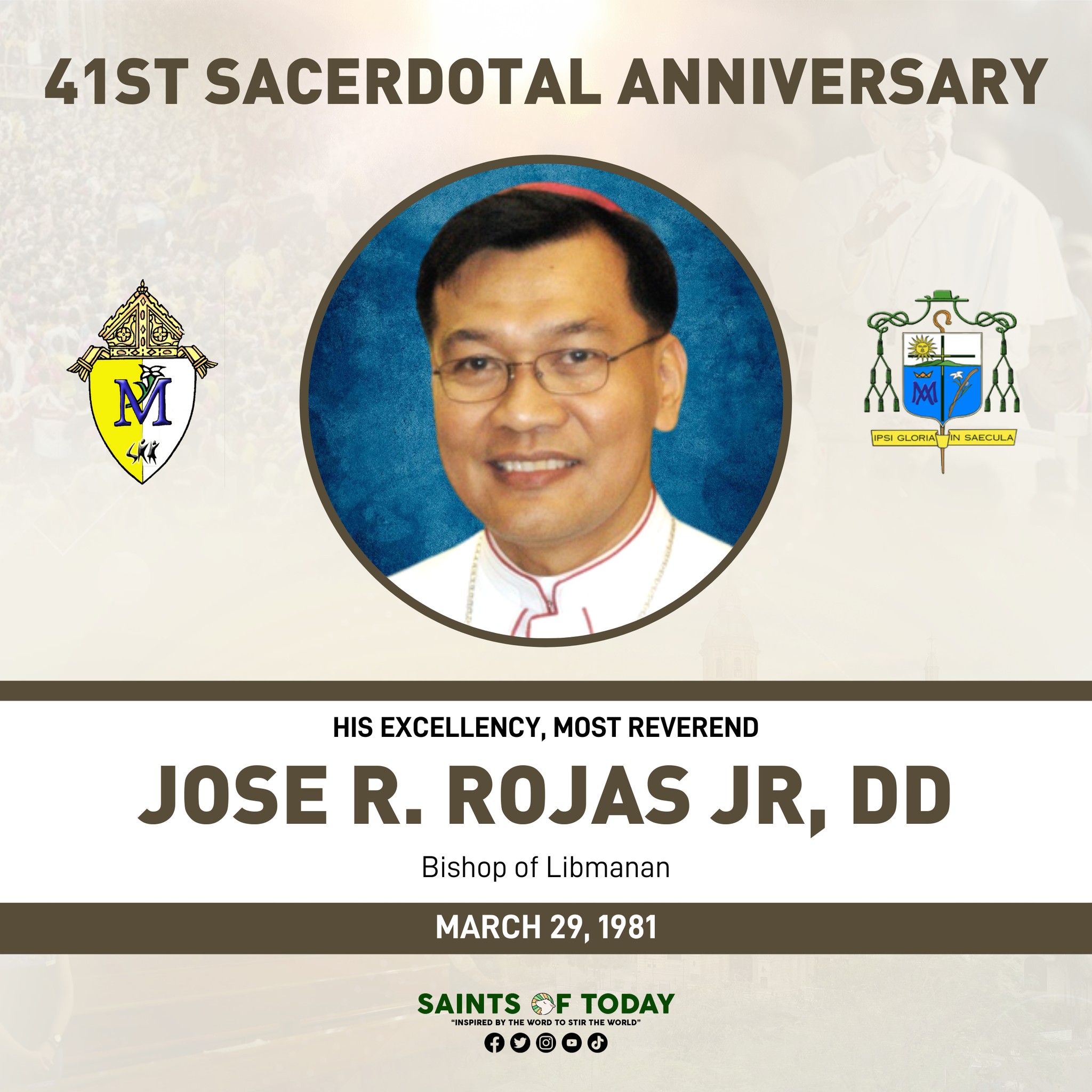 Saints of Today - Today is the 41st Sacerdotal Anniversary... | Facebook