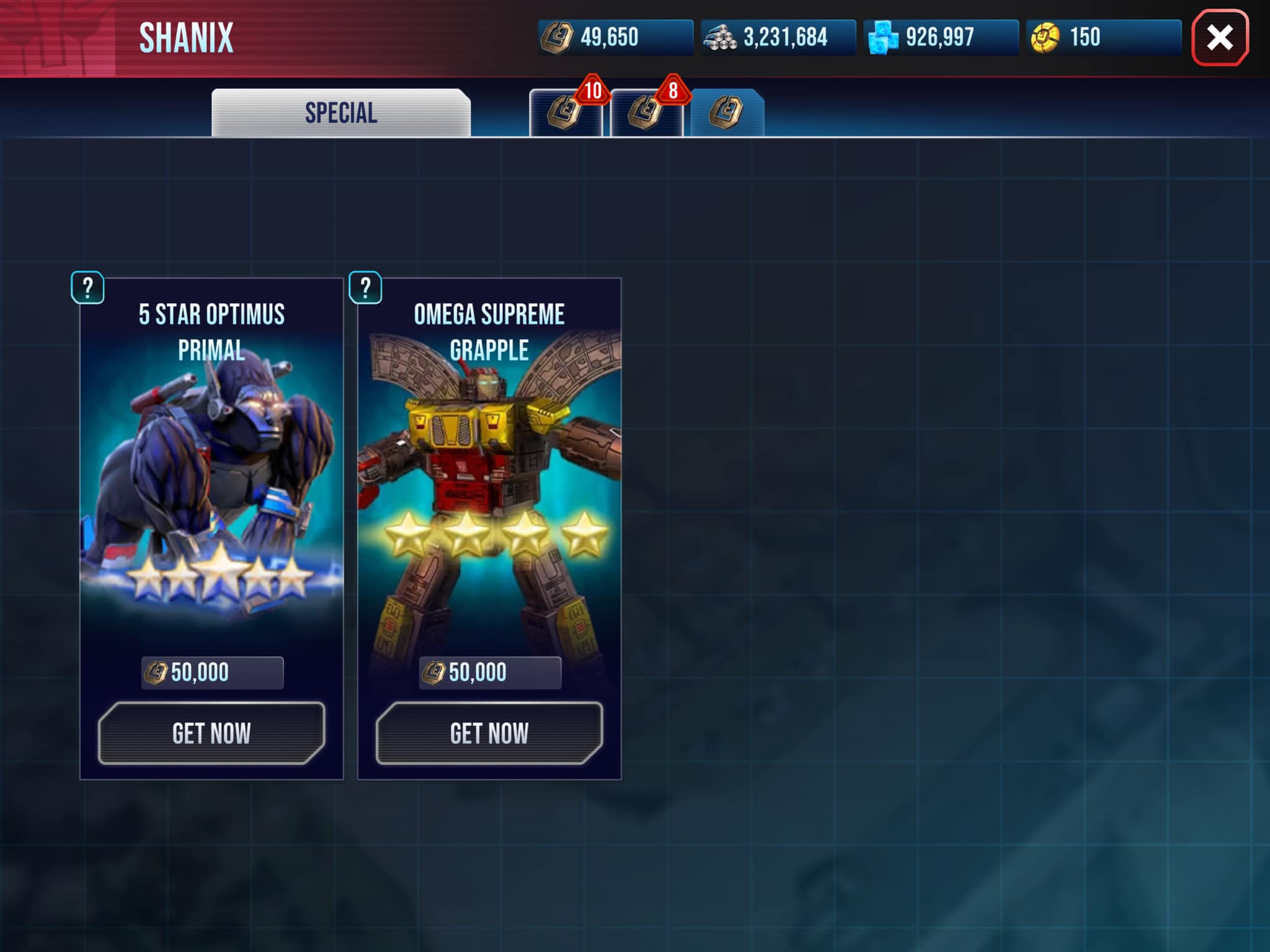Hi all which is worth spending my shanix on when get to the 50000