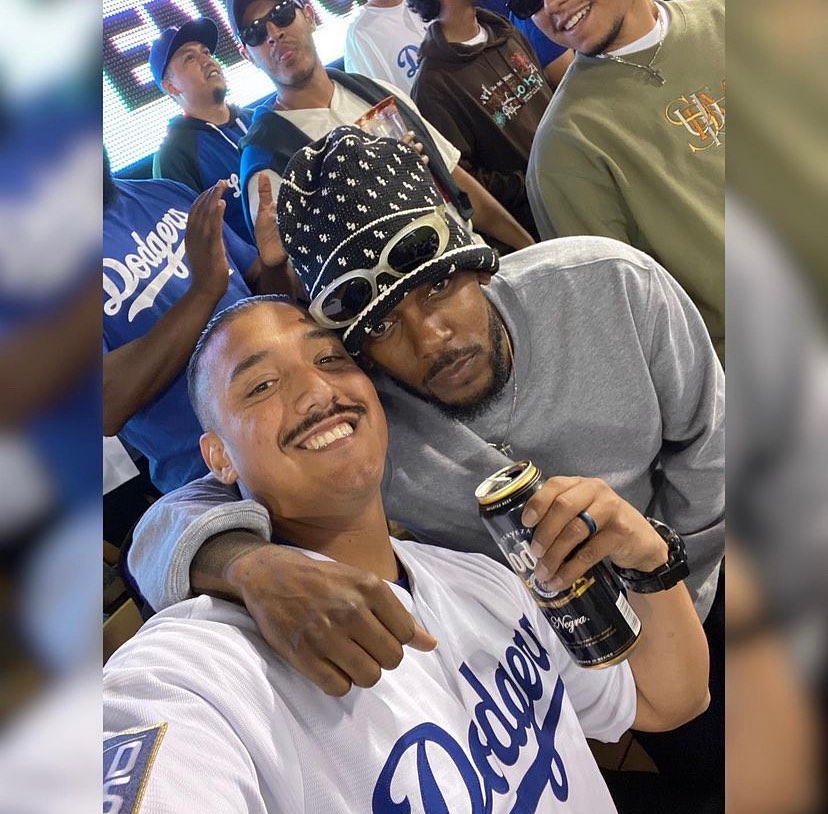 Kendrick Lamar is back outside at a Dodgers game.