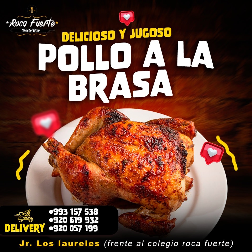 Un delicioso y jugoso pollo a la... - Roca Fuerte RestoBar