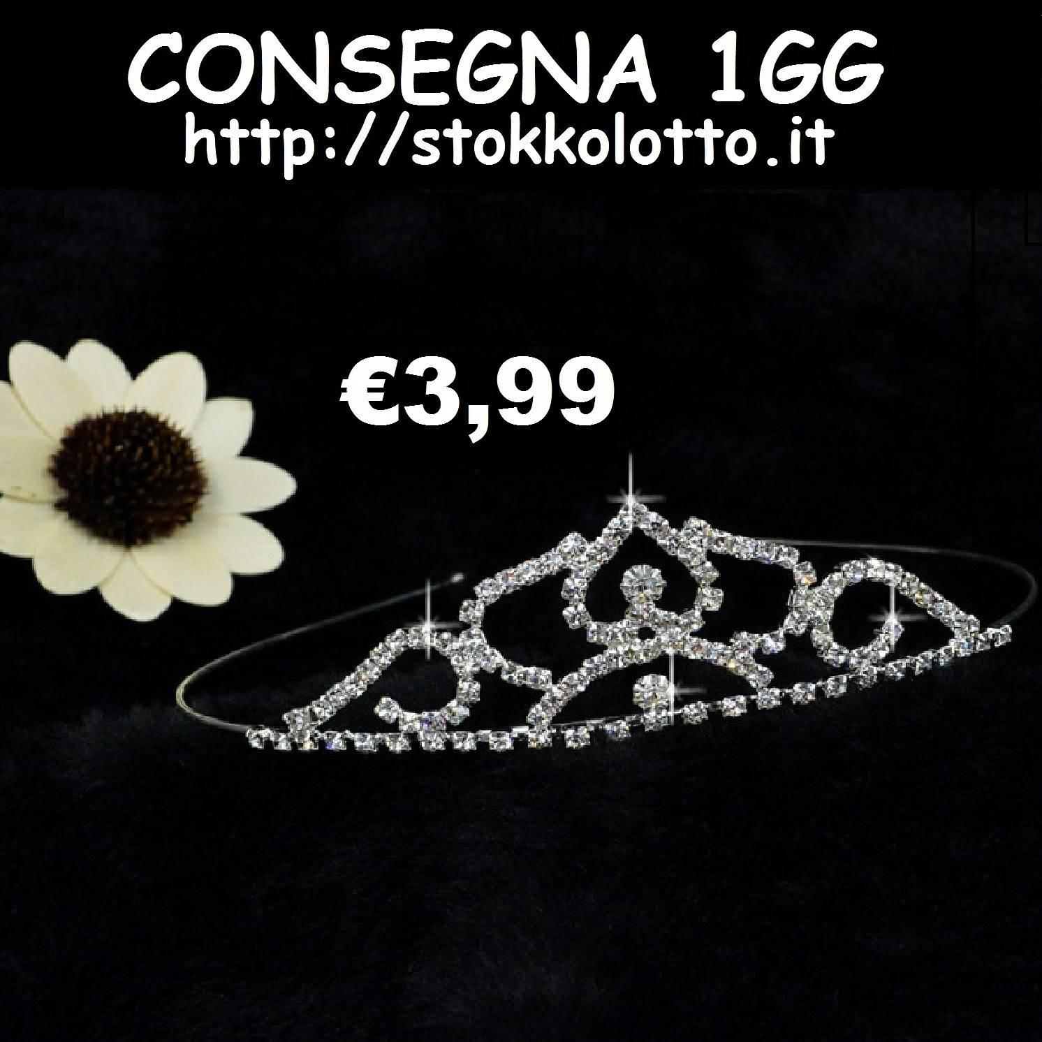 Pettine Diadema Strass Trasparente Petite Corona H669 Argento Per Matrimonio Ballo