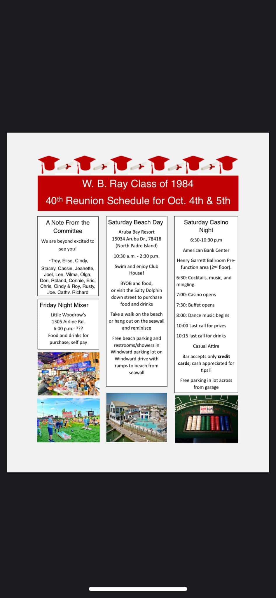 W.B. Ray Class of 1984 40th High School Reunion