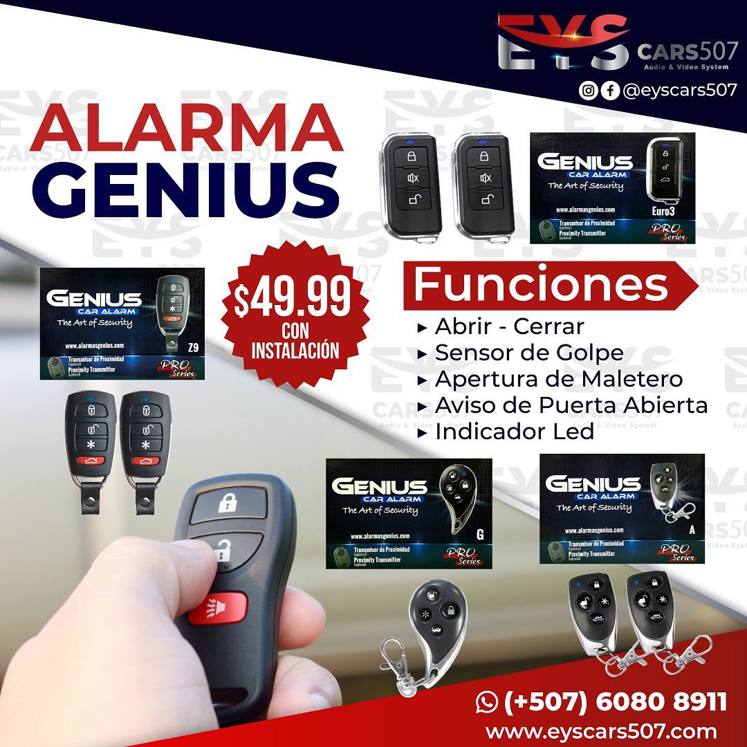 EyS Cars 507 - Alarmas Genius 😎 Instaladas en 49.99$... | Facebook