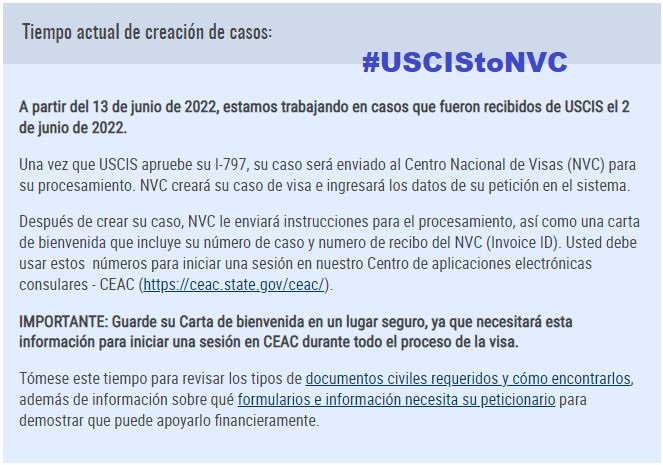 USCIS to NVC Processing Time