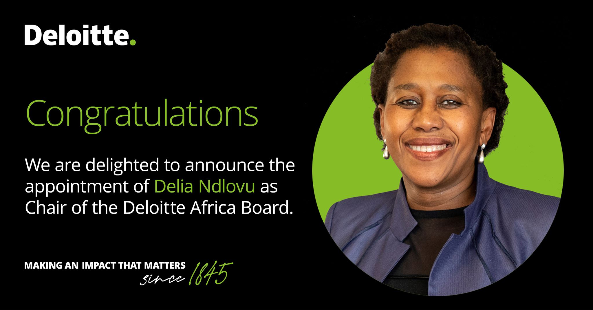 Deloitte - We are delighted to announce the appointment of Delia Ndlovu ...