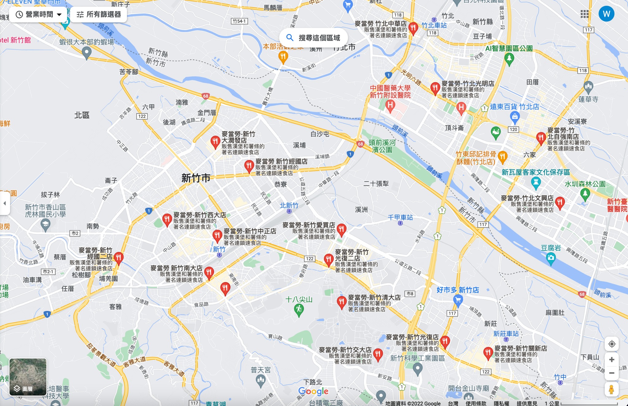 新竹大小事 - Google Map顯示新竹市、竹北市共有17家麥當勞，味覺不會騙人，新竹一直是麥當勞的一部分（誤）...