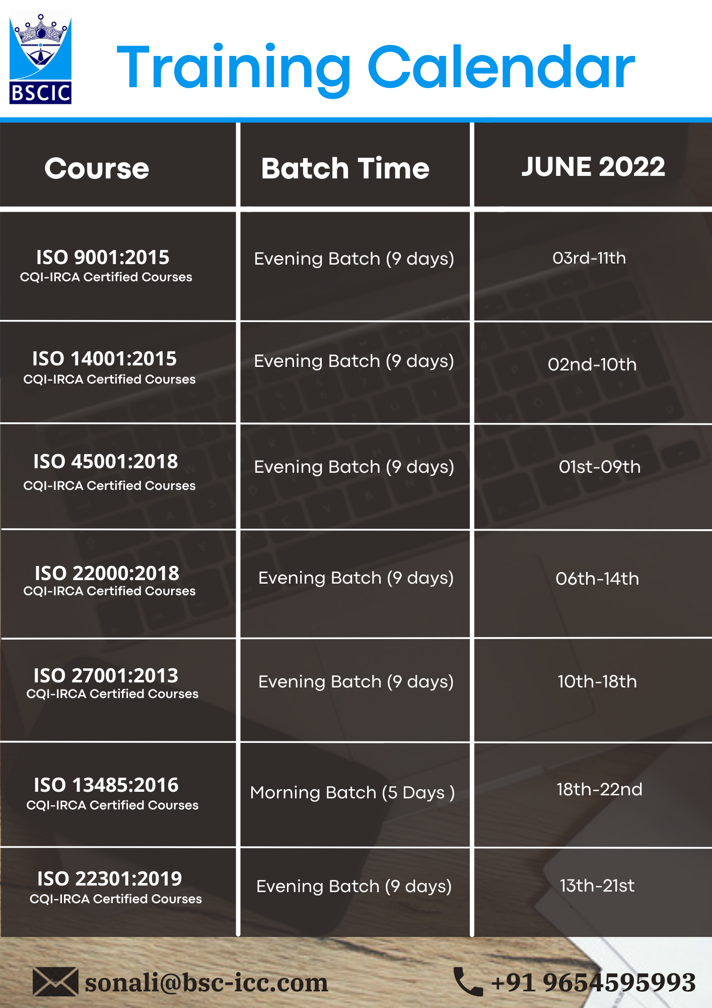 BSCIC - BSCIC Certifications is pleased to inform you about the updated ...
