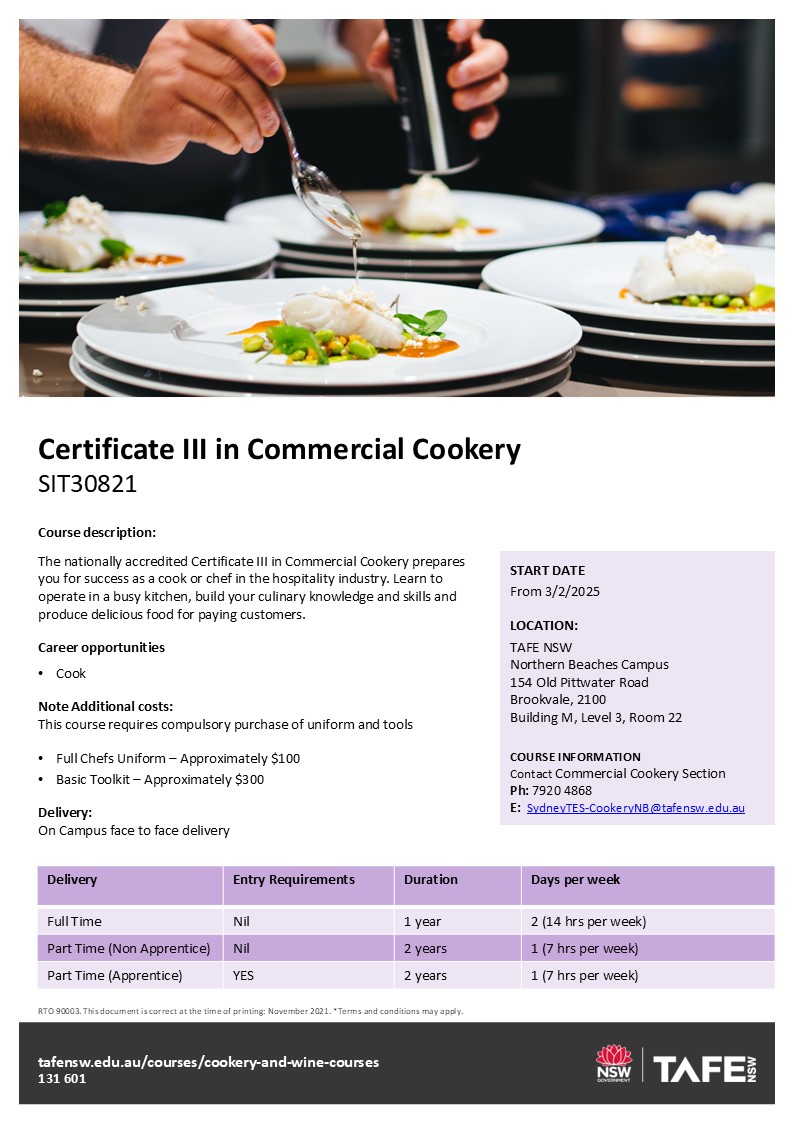 TAFE NSW - Commercial Cookery Northern Beaches