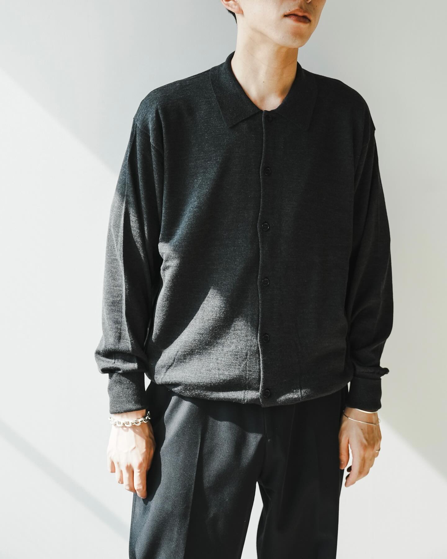 ref. - A.PRESSE “Wool Knit Polo Collar Cardigan” COL 