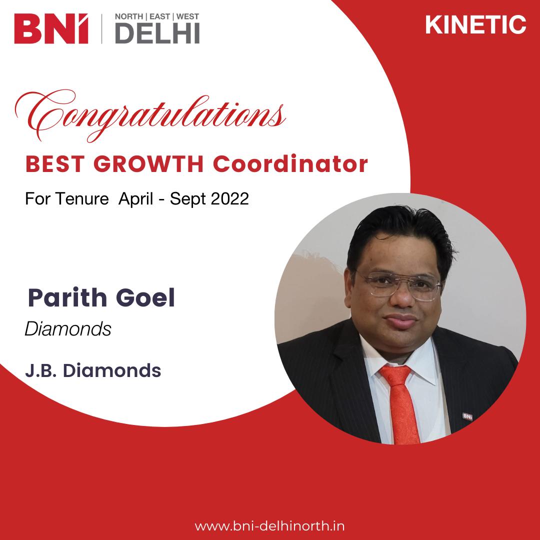 BNI New Delhi - Congratulations Parith Goel, for being...