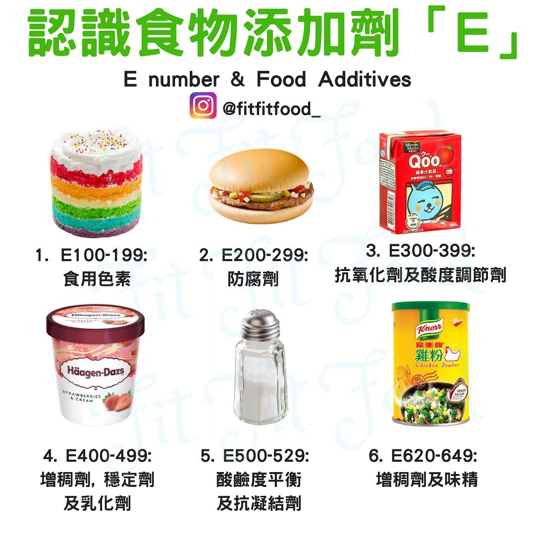 Fit Fit Food 營盈樂營養顧問中心 - 關於添加劑E編碼 (E numbering) by @wowwellness ...