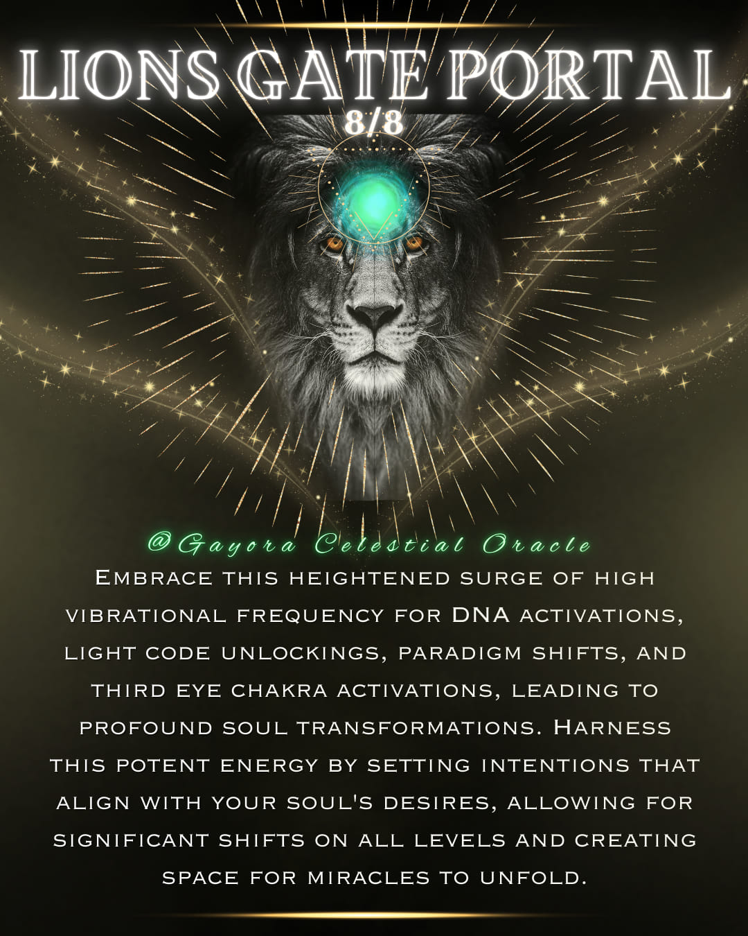 ♥️ The Lions Gate Portal 8|8,... - Gayora Celestial Oracle